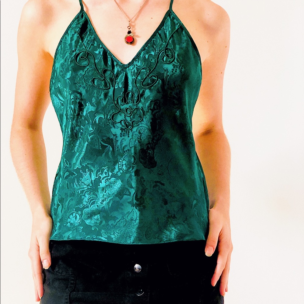 RARE! Potpourri vintage silky emerald camisole💫